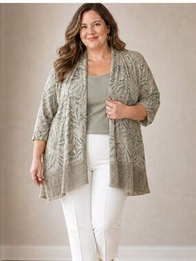 Chicos Travelers 2 Piece Cardigan and Camisole Set- Chico Size 3(xl/16-18)